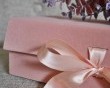 Rigid Velvet Pink Gift Box with Ribbon